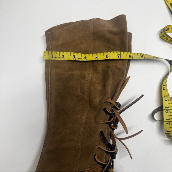 Free people Brown boots back lace sway low boots military taupe size 9.5 - Picture 11 of 16